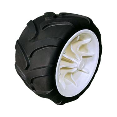Imagem de Generic Roda de rodízio de PU sólido, roda sólida resistente para carrinho de praia, carrinho de praia dobrável para acampamento, Branco Preto