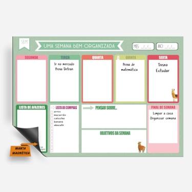 Imagem de Imã De Geladeira Porta Recados - Planner Magnético - Planejamento Mensal Semanal 20x30cm e 30x40cm (4, 30x40cm)