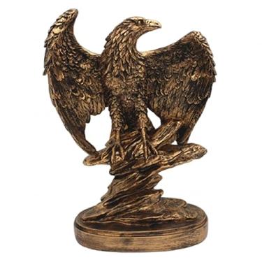 Imagem de Estátua De Águia Decorativa, Figuras De Águia Careca Estátuas Para Decoração De Casa Ornamentos De Resina De Bronze Para Escultura, A, 18.5X9.5X25cm