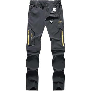 Imagem de Calças De Caminhada Masculinas De Secagem Rápida Ao Ar Livre De Uso Diário Calças De Esqui Elásticas Resistentes Ao Desgaste Removíveis Para Calças Cargo De Neve Que, Grey, 3XL-3XLarge