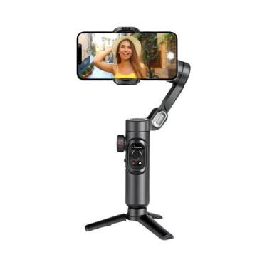 Imagem de Estabilizador Gimbal De Mão Para Smartphone Com 3 Eixos, Luz De Preenc