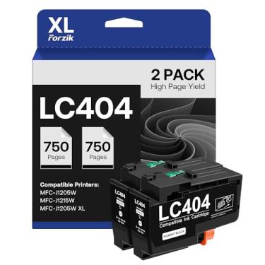 Imagem de Forzik Cartuchos de tinta LC404XL de substituição para Brother LC 404 LC404XL Funciona com impressora MFC-J1205W (2Preto)