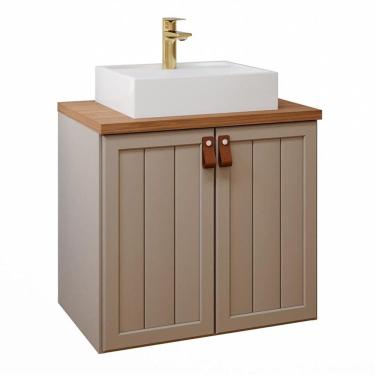 Imagem de Gabinete de Banheiro Alure com Cuba 60cm Cappuccino/Freijo - MGM