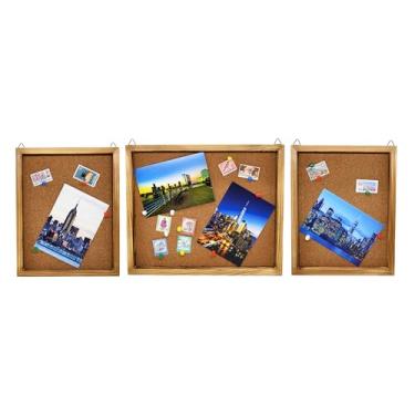 Imagem de Owlgift 3 peças de quadro de cortiça, quadro de avisos, quadro de visão, quadro de avisos, ideal para decoração de escritório e casa, quadro de mensagens escolar