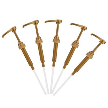Imagem de FAVOMOTO Dispensador de bomba de xarope de café, 5 peças, dispensador de garrafas de xarope skinny com tampa de ponta, ponta de condimentos de leite para cremes aromatizantes, bebidas de caramelo