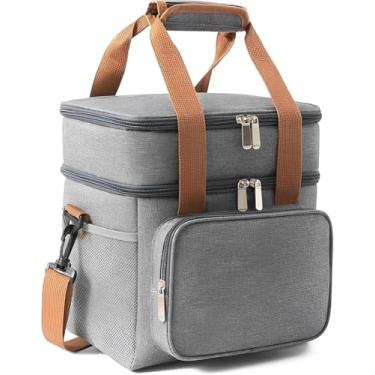 Imagem de Bolsa Térmica Marmiteira 2 Andares com Dupla Camada Isolante e Alça Ajustável – Ideal para Academia, Trabalho e Viagens