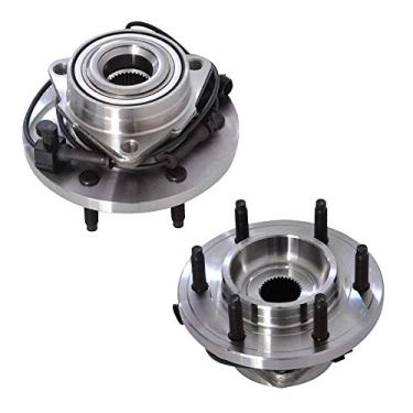 Imagem de IRONTEK 515093 Conjunto de cubo e rolamento da roda dianteira serve para Hummer H3 H3T 6 parafusos W/ABSIRONTEK prata IRK515093x2