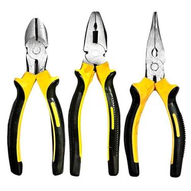 Imagem de Kit com 3 Alicates 1 Universal 1 Corte e 1 Bico Emborrachado - Yara El