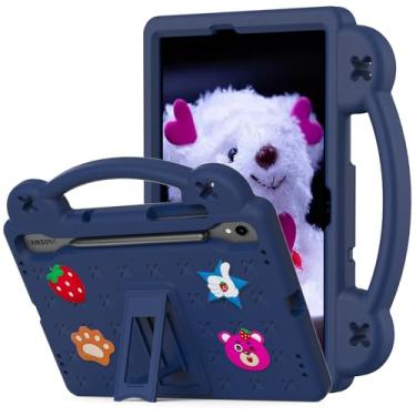 Imagem de YRH Capa para Galaxy Tab S9 FE 5G 10,9 polegadas/Tab S9 5G capa 11 polegadas, crianças EVA meninos meninas capa com alça para tablet Samsung S9 FE/S9/S8/S7, com suporte S-Pen, azul escuro
