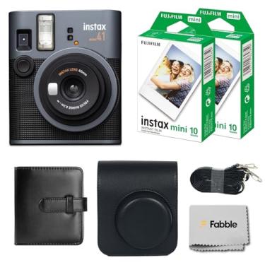Imagem de Fujifilm Pacote de câmera instantânea Instax Mini 41 com capa Groovy, pacote duplo de filme (20 folhas), álbum de fotos para mini filme – preto vintage