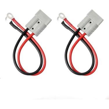 Imagem de keisnoaja 2 peças 50A Anderson conector plugue com anel de vedação, 8AWG 1M bateria cabo de conexão rápida 600V plugue de carregamento de empilhadeira elétrica para reboque, golfe, carrinho, RV
