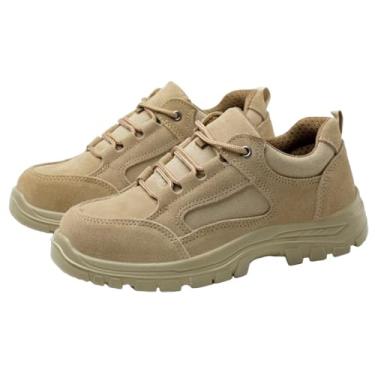 Imagem de Lzyjckh Sapatos com Biqueira de Aço Masculinos Calçados de Trabalho Leves Masculinos Tênis de Segurança Indestrutíveis Calçado de Segurança para Construção Civil,Sand,Foot length 25cm