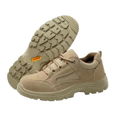 Imagem de Lzyjckh Calçados de Trabalho Antiderrapantes Masculinos Botas de Trabalho Respiráveis para Homens Calçado de Segurança Leves Calçadoa com Biqueira de Aço Indestrutíveis,Sand,Foot length 25.5cm