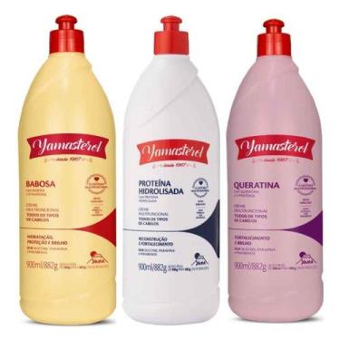 Imagem de Kit Creme Multifuncional Yamasterol Babosa Proteína e Queratina 900g -