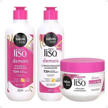 Imagem de Kit Salon Line Meu Liso Demais Alinhador: Shampoo 300ml e Condicionador 200ml + Creme de Tratamento 300g