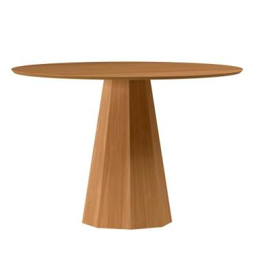 Imagem de Mesa de Jantar Redonda para 4 Lugares Tampo em Mdf 1,17m Isis Ypê - Ne