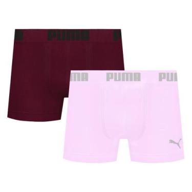 Imagem de Kit 2 Cuecas Puma Boxer Sem Costura Masculina, Rosa, EG