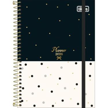 Imagem de Planner Semanal Espiral Pequeno 12,9 x 18,7 cm West Village 2026 - Metade Preto e Metade Branco
