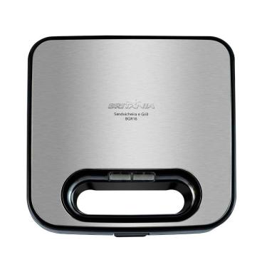 Imagem de Sanduicheira/Grill Britânia BGR16 | 2 em 1, Redstone, Inox/Preto