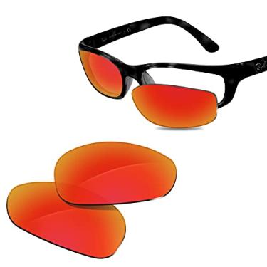 Imagem de Glintbay Lentes de óculos de sol de substituição 100% precisas para RayBan RB4115-57 mm - Espelhado vermelho fogo polarizado