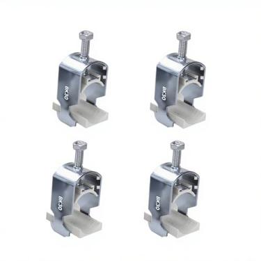 Imagem de BOLWHAO Braçadeira de cabo de aço galvanizado série BK para trilho tipo C, suporte de fio acolchoado de nylon de 22-30 mm - braçadeiras de conduíte para painel elétrico e uso industrial pacote com 4