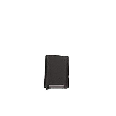 Imagem de Carteira masculina fina de couro genuíno da Secrid com caixa de cartão RFID máx. 12 cartões, Crisple Black, 14mm slim