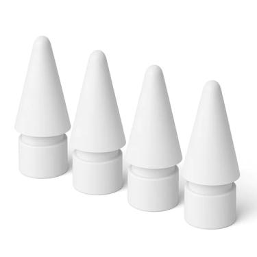 Imagem de Pontas de substituição para Apple Pencil, pacote com 4, compatível com USB-C, 2ª geração, modelos de 1ª geração, 4 brancas