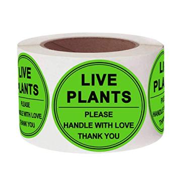 Imagem de Live Plants/Handle with Love Stickers - 2 Inch Green Fragile Handling Shipping Warehouse Pallet Stickers 250 Adhesive Labels (Green) (2 inch)