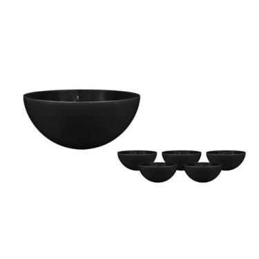 Imagem de Kit 6 Mini Bowl Preto 240Ml Plástico Premium - Bb Store