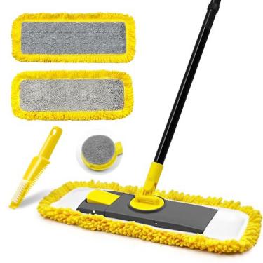 Imagem de Esfregão de pó Dolanx Dry Wet Flat Mop para limpar a casa (amarelo)