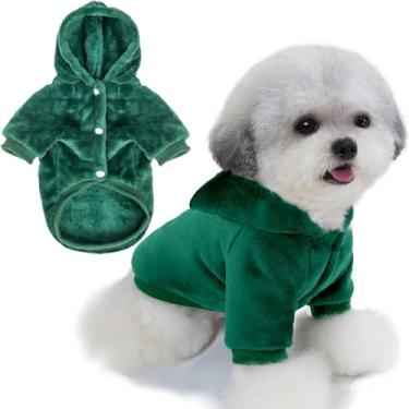 Imagem de FabriCastle Suéter com capuz para cães pequenos, meninos e meninas, roupas para cães PP XXS moletom para filhotes, roupa para animais de estimação, roupas para gatos, fecho de pressão quente super