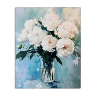Imagem de Stupell Industries Vaso de peônias brancas design de arte de parede por LSR Creative Studio, 76 x 61 cm
