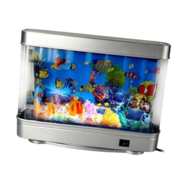 Imagem de Baoblaze Aquário humor lâmpada luz da noite artificial paisagem tropical decoração do quarto presente lâmpada decorativa led night light para desktop