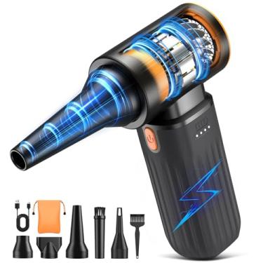 Imagem de VASSON Espanador De Ar Comprimido, Soprador De Ar Elétrico Sem Fio De 260.000 Rpm Com Motor Sem Escovas, 3 Velocidades Ajustáveis E Recarregável - Aspirador De Pó Potente Para Teclado, Computador, C