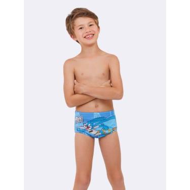 Imagem de Sunga Infantil com proteção UV 50 Pernalonga - Veggi, Azul, 14, Menino