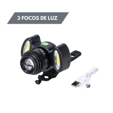 Imagem de Farol Lanterna Bike 3 Focos Led T6 Com Zoom Recarregável - ZONNE