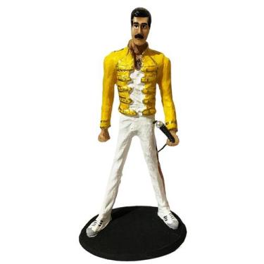 Imagem de Boneco Cantor Freddie Mercury Queen Em Resina Rock 20cm - Gama