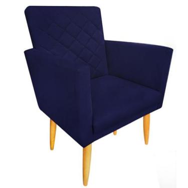 Imagem de Poltrona Maitê Suede Azul Marinho para leitura - JBF