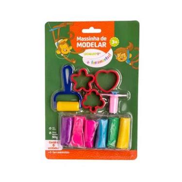Imagem de Kit massa de modelar com 6 cores mais 5 peças de cortadores - Leo & Le