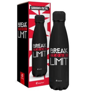 Imagem de Garrafa Térmica Academia Esporte Metal Neo 500ml Break Preto - BRASFOO