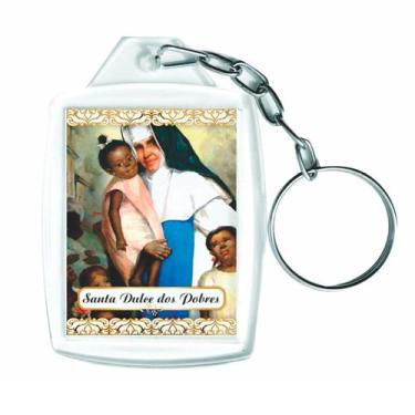 Imagem de Kit De Chaveiros Acrílicos Santa Dulce 3x4cm Com Argola Com 12 Unidade