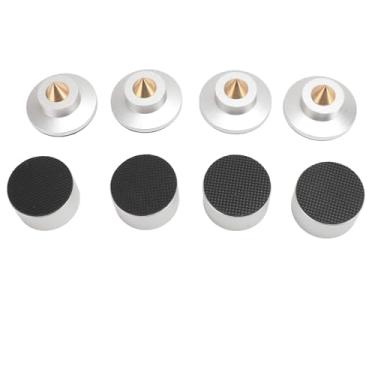 Imagem de 4Pcs Speaker Isolamento Almofada De Pés De Liga De Alumínio Amortecedor Speaker Spike Pad para Subwoofer Amplificador CD DVD Player (Prata)