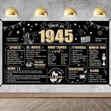 Imagem de Decorações de fundo de banner para festa de 80 anos de Eiurteao