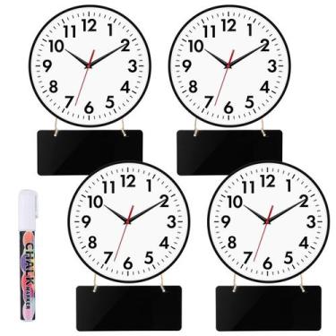 Imagem de Relógio de parede Lumuasky, pacote com 4 fusos horários silenciosos co