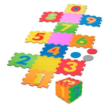 Imagem de Tapete Eva Infantil 28x28cmx5mm Amarelinha 16 Peças Números