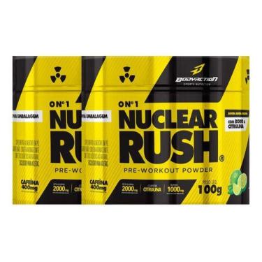 Imagem de Kit 2 Pre Treino Nuclear Rush 100g Bodyaction, Limão