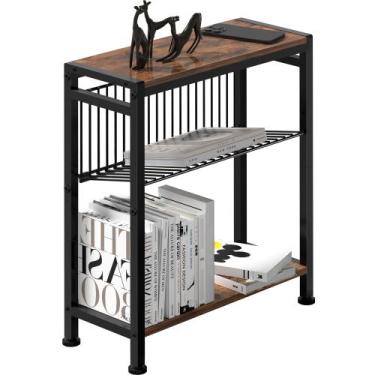 Imagem de Mesa lateral Lifenite Slim para espaços pequenos com porta-revistas