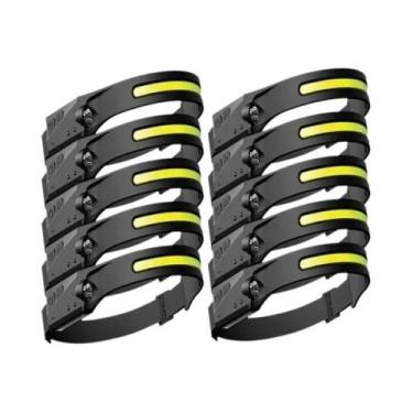 Imagem de Lanterna De Cabeça LED Recarregável Com Sensor, 5 Modos, Bateria Integ