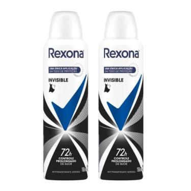 Imagem de Kit 2 Desodorante Antitranspirante Aerosol Feminino Rexona Invisible 7
