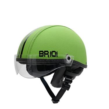 Imagem de Capacete Coquinho Scooter Elétrica Bike Skate Patinete BR 101 Premium Viseira Cristal (Verde Neon, M - VESTE 57/58)